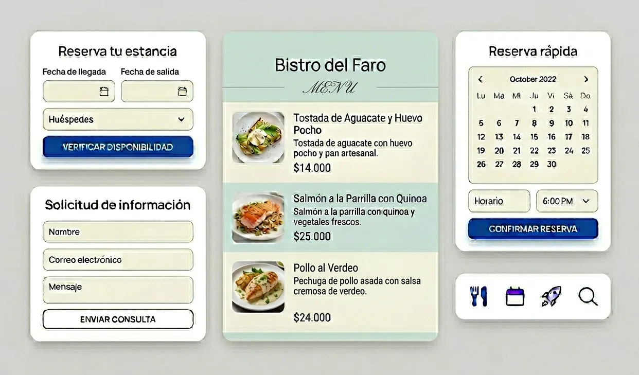 Modulos sitio web rubro